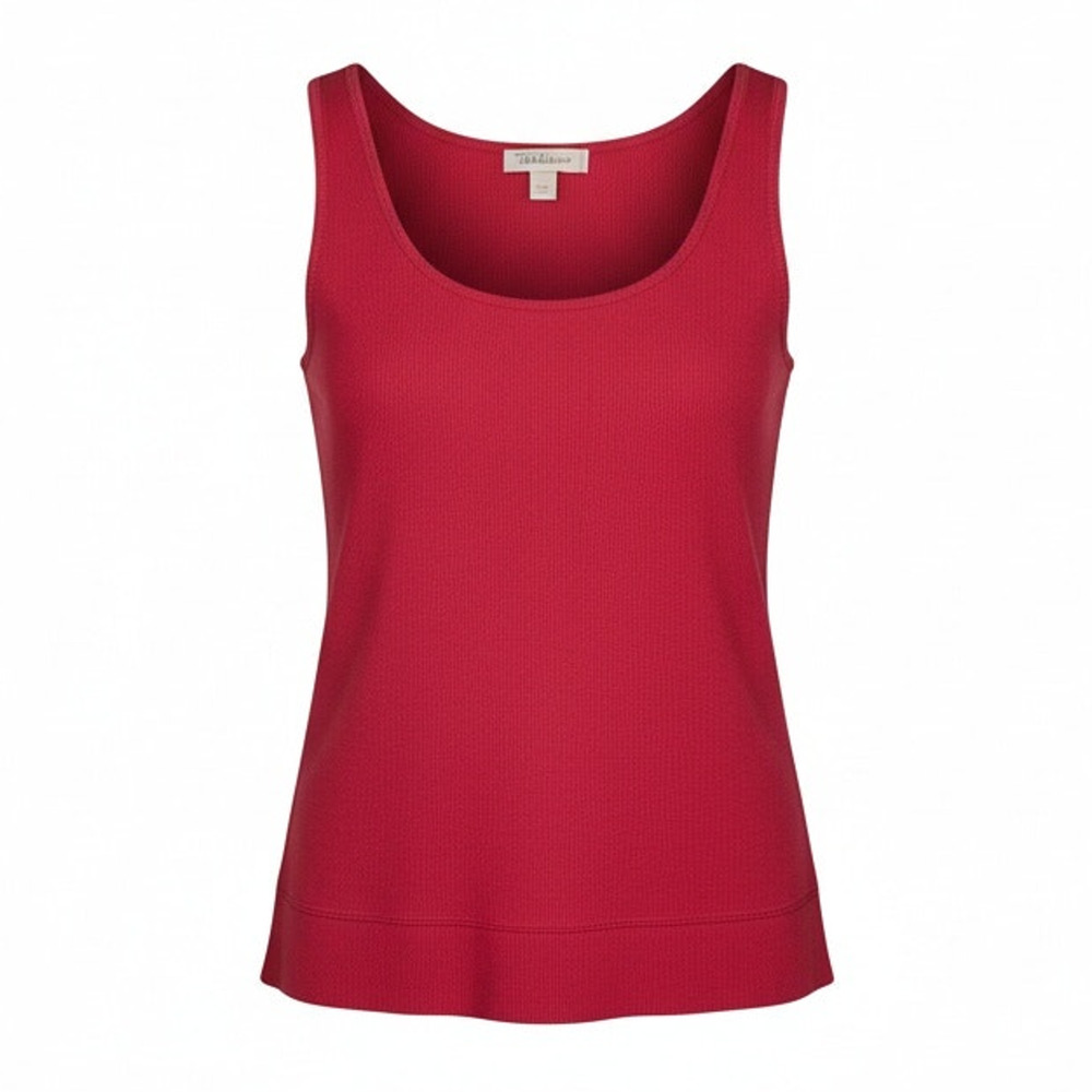 Talbots Tank Top Women's Size Large‎ Red Sleeveless Scoop Neck Knit Shell